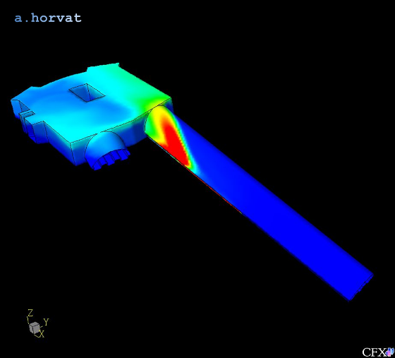 wall temperature during fire in a tunnel